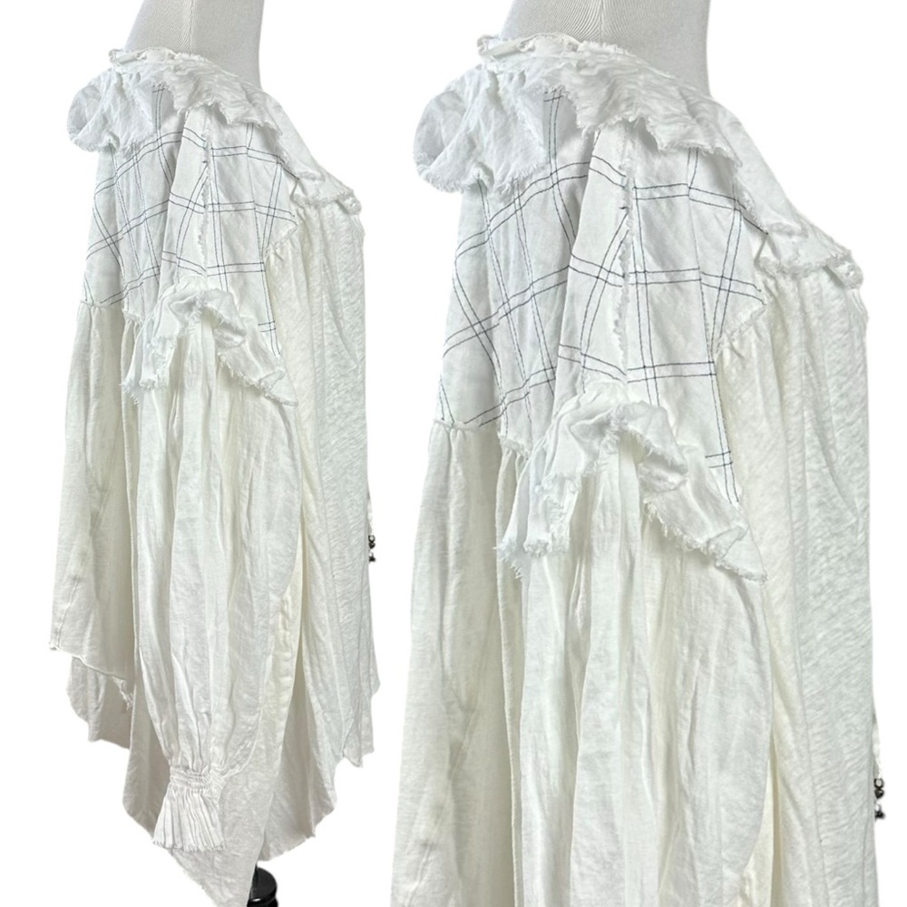 Free People Edwardian Romantic Ethereal Ally  Tunic in Optic White Medium NEW - Picture 7 of 15